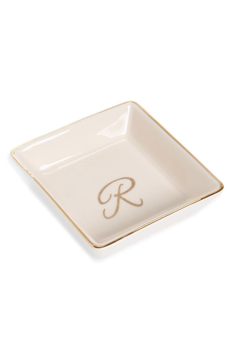 Nordstrom Initial Vanity Tray, Main, color, R- Blush- Gold