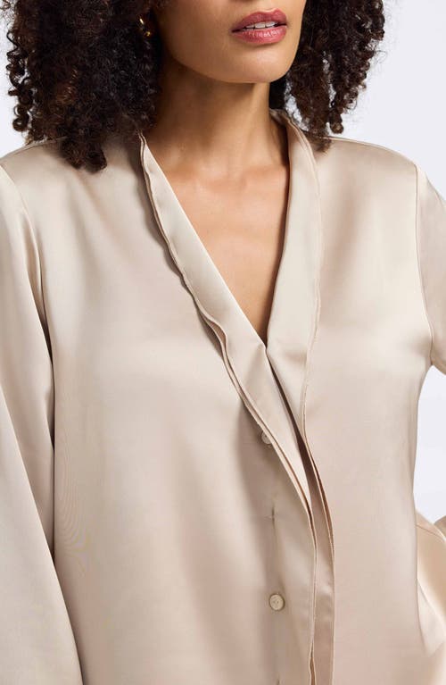 Foxcroft Rosale Ruffle Placket Button-up Shirt In Neutral