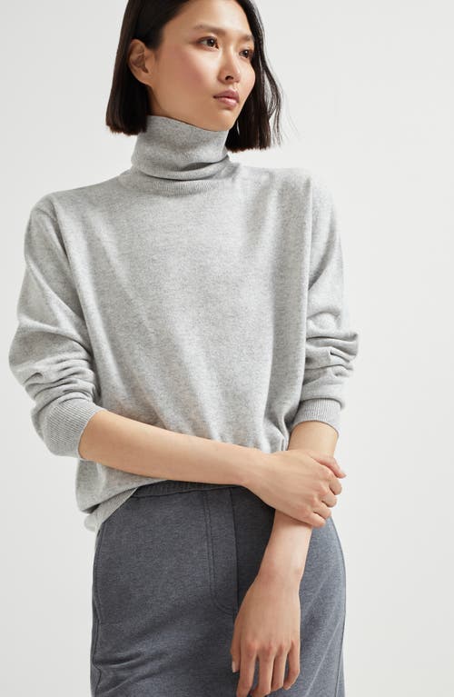 Brunello Cucinelli Light Grey Turtleneck In Cashmere Blend In Gray