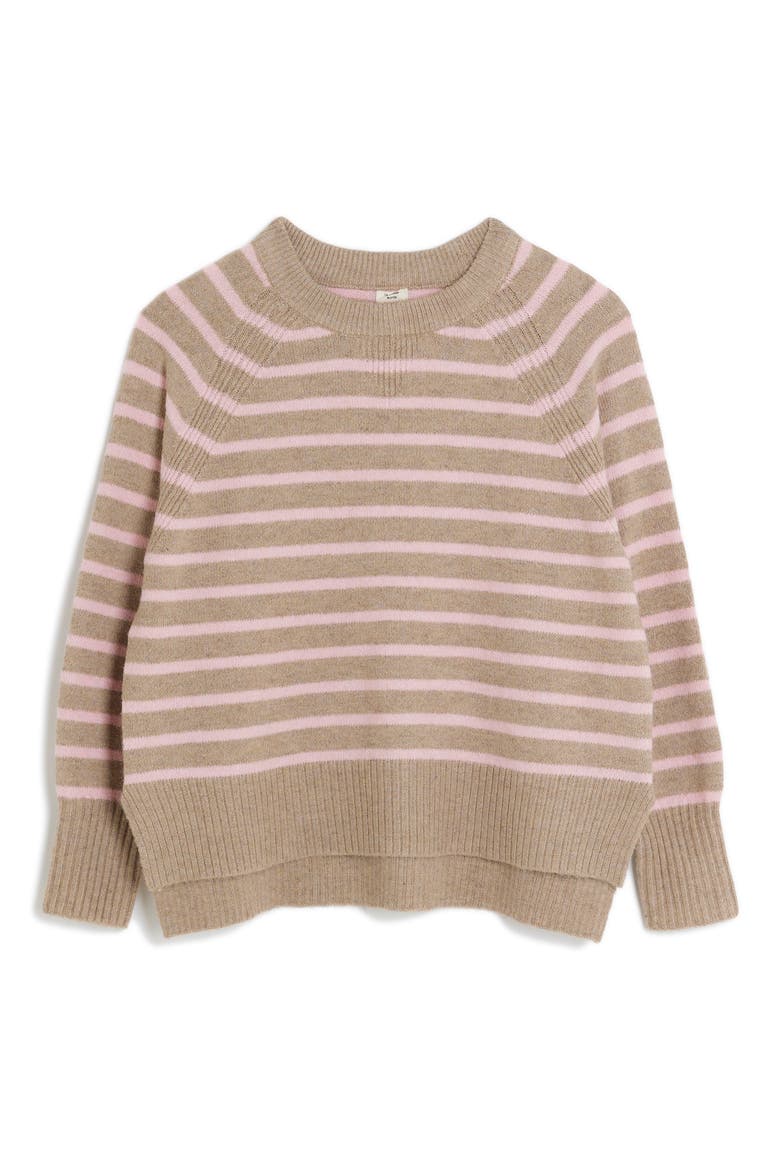 Oversize Stripe Sweater, Alternate, color, BEIGE