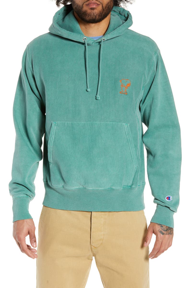 Champion Snoopy Reverse Weave Hoodie, Alternate, color, 