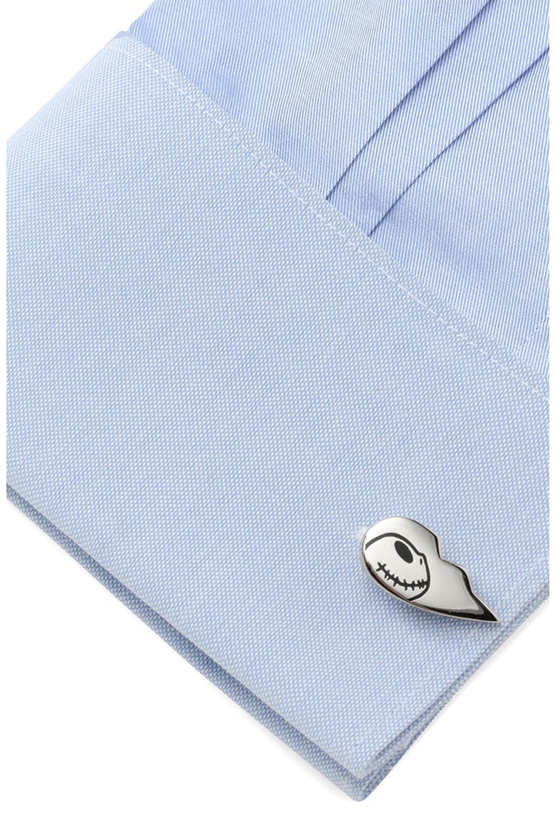 Jack & Sally Simply Meant To Be Cuff Links, Alternate, color, SILVER