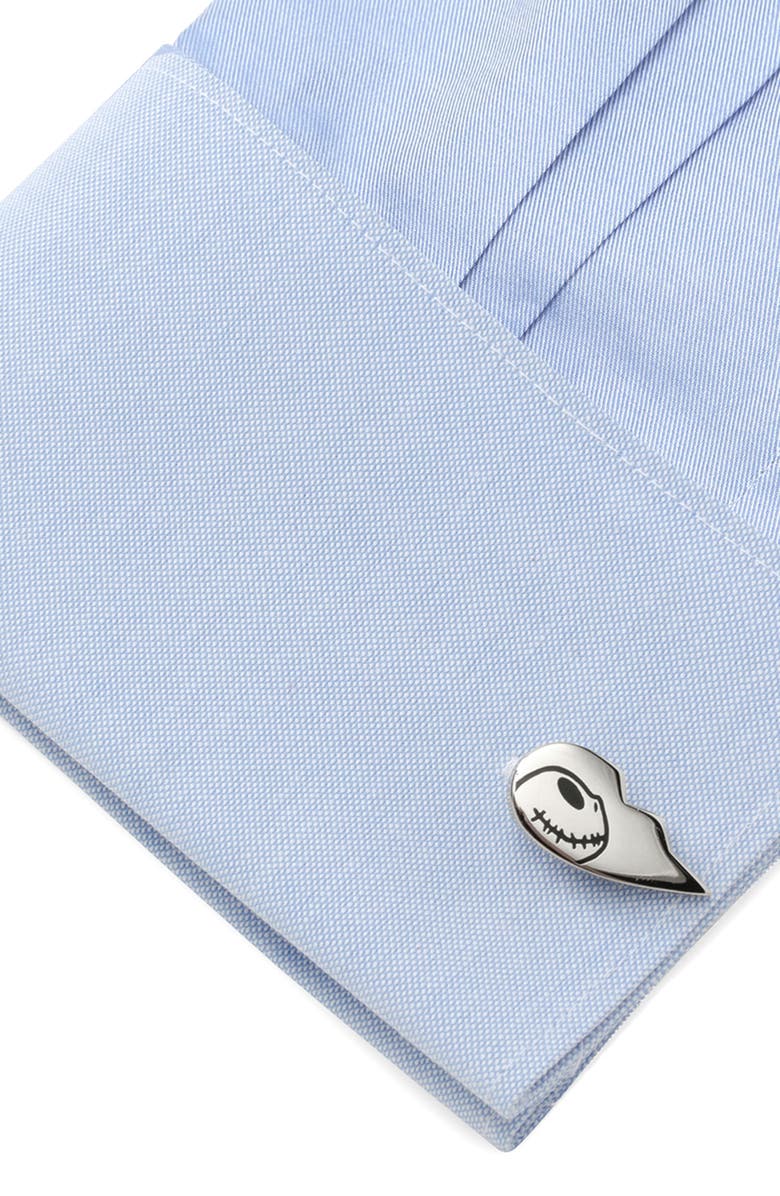 Cufflinks, Inc. Jack & Sally Simply Meant To Be Cuff Links, Alternate, color, Silver