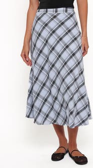 Petal & Pup Piper Plaid Midi Skirt