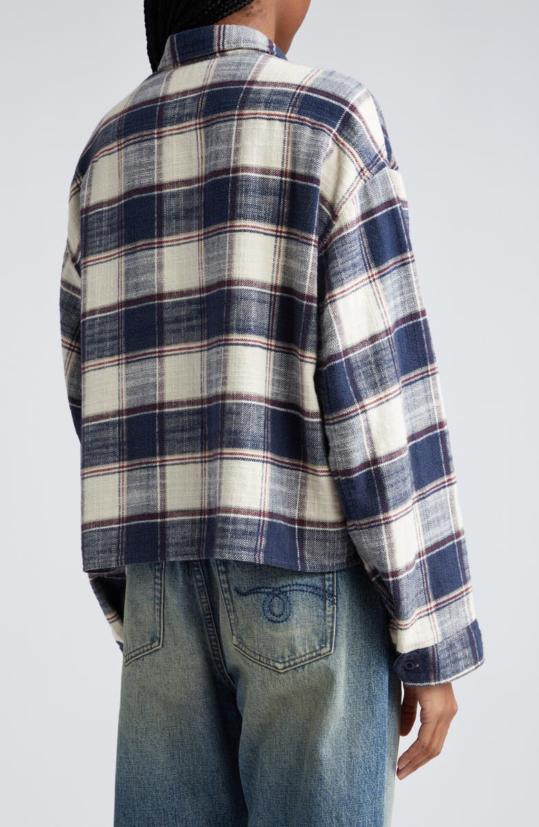 R13 Plaid Multipocket Crop Overshirt, Alternate, color,