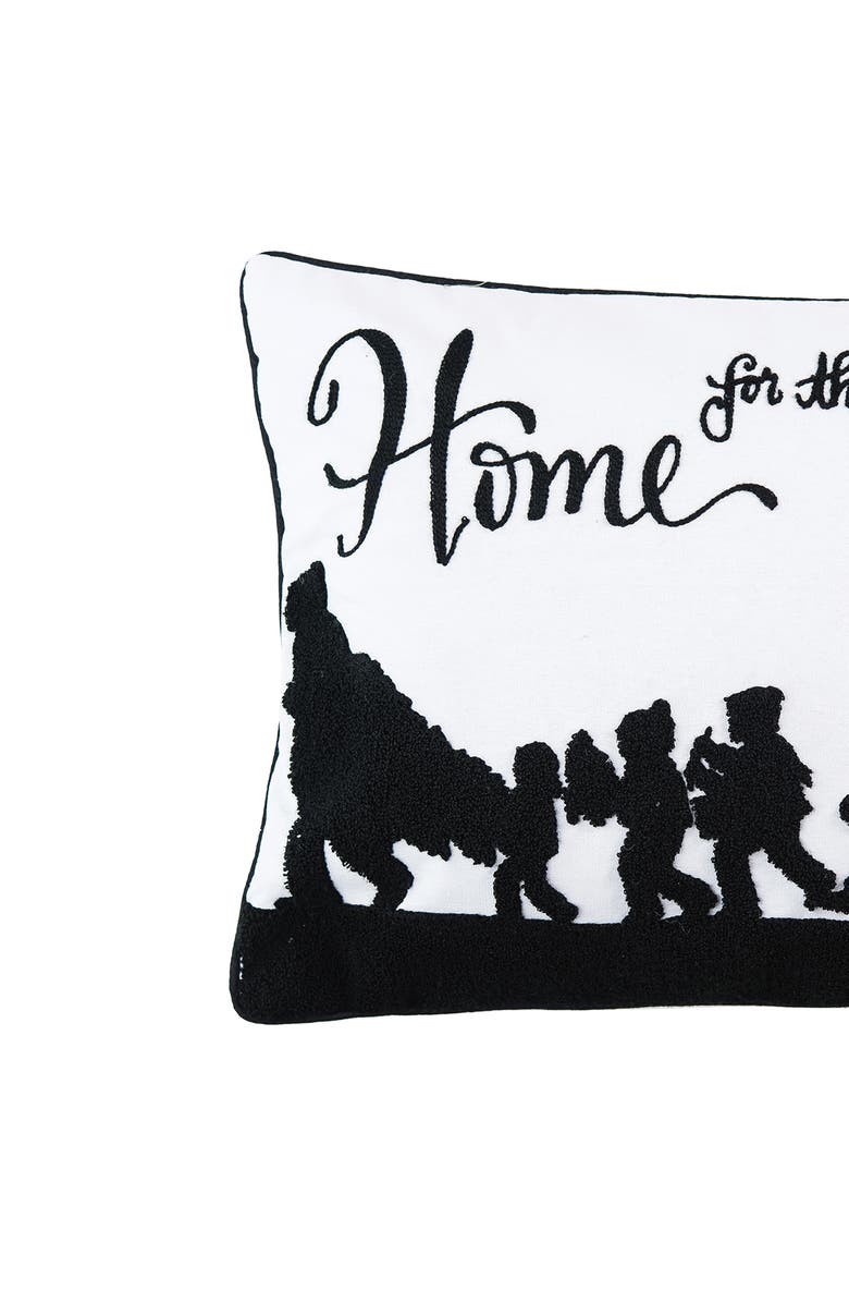 C&F Home Home For Holidays Tufted Christmas Throw Pillow, 14" x 22", Alternate, color, Black