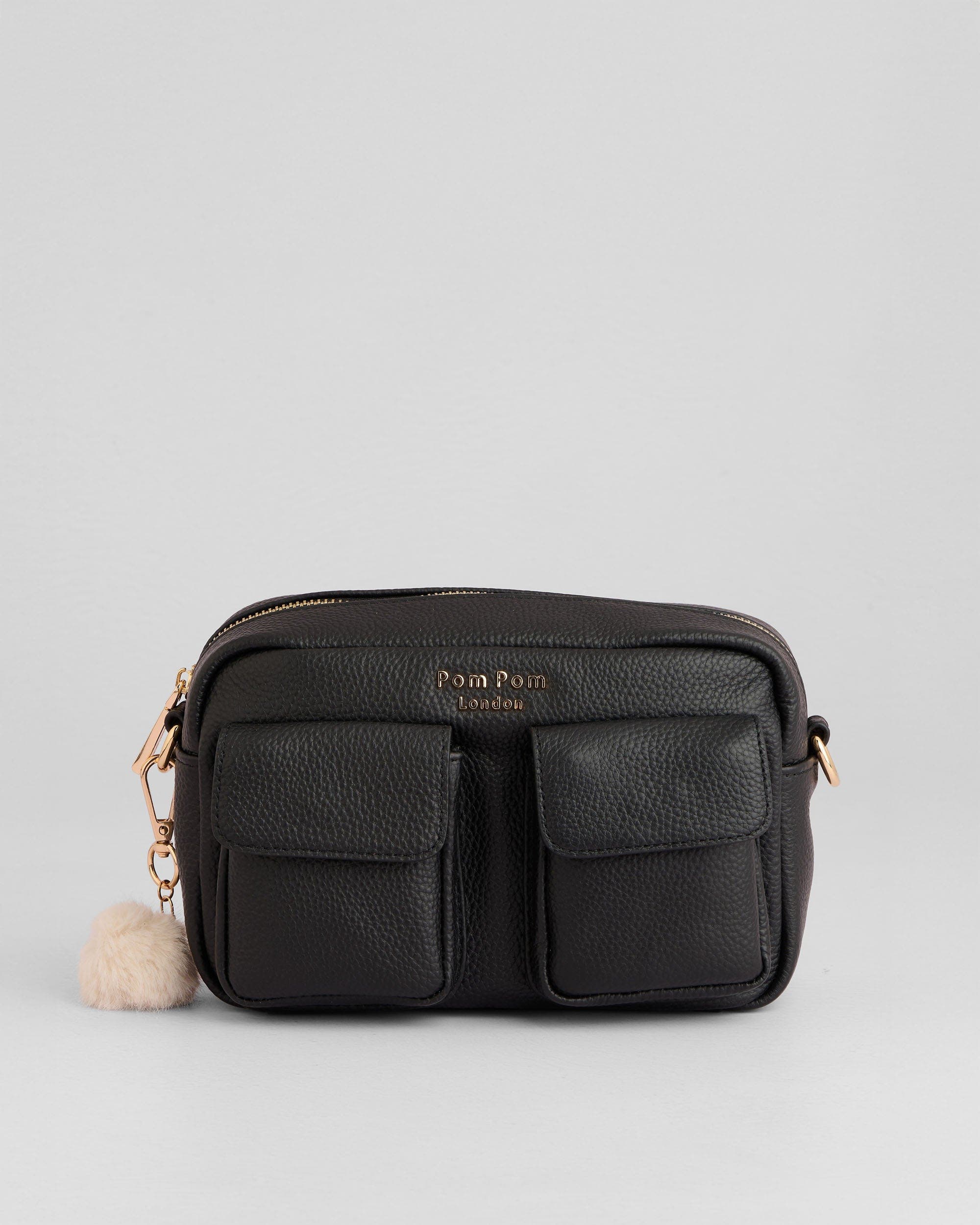 Pom Pom London Chiswick Crossbody Bag, Main, color, Black