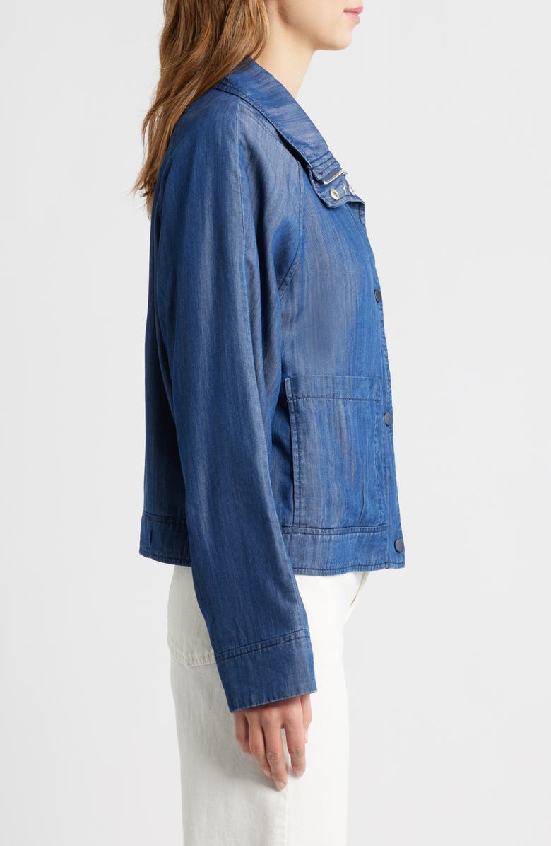 Bernardo Crop Utility Jacket, Alternate, color, Denim Blue
