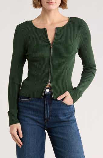Good American Virgo Rib Zip Cardigan