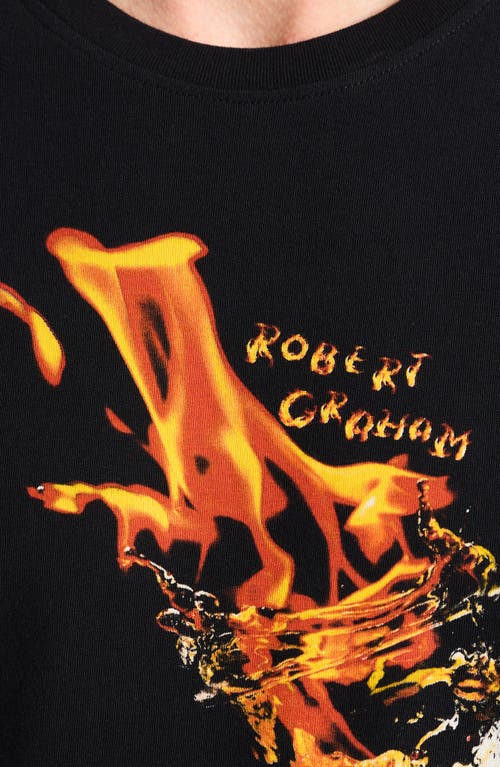 Robert Graham Whiskey On Fire Graphic T-shirt In Black