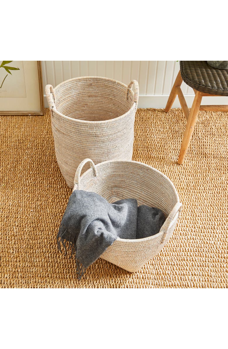 Napa Home & Garden Burma Rattan Orchard Baskets, Set Of 2, Alternate, color, White