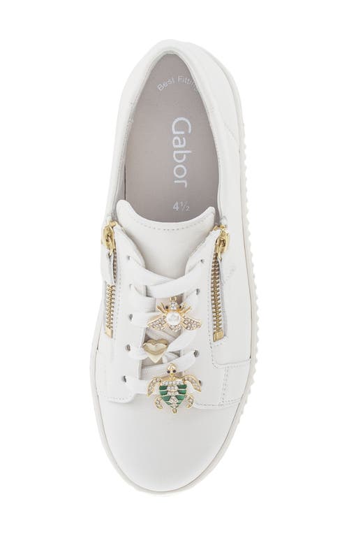 Gabor Embellished Low Top Sneaker In White