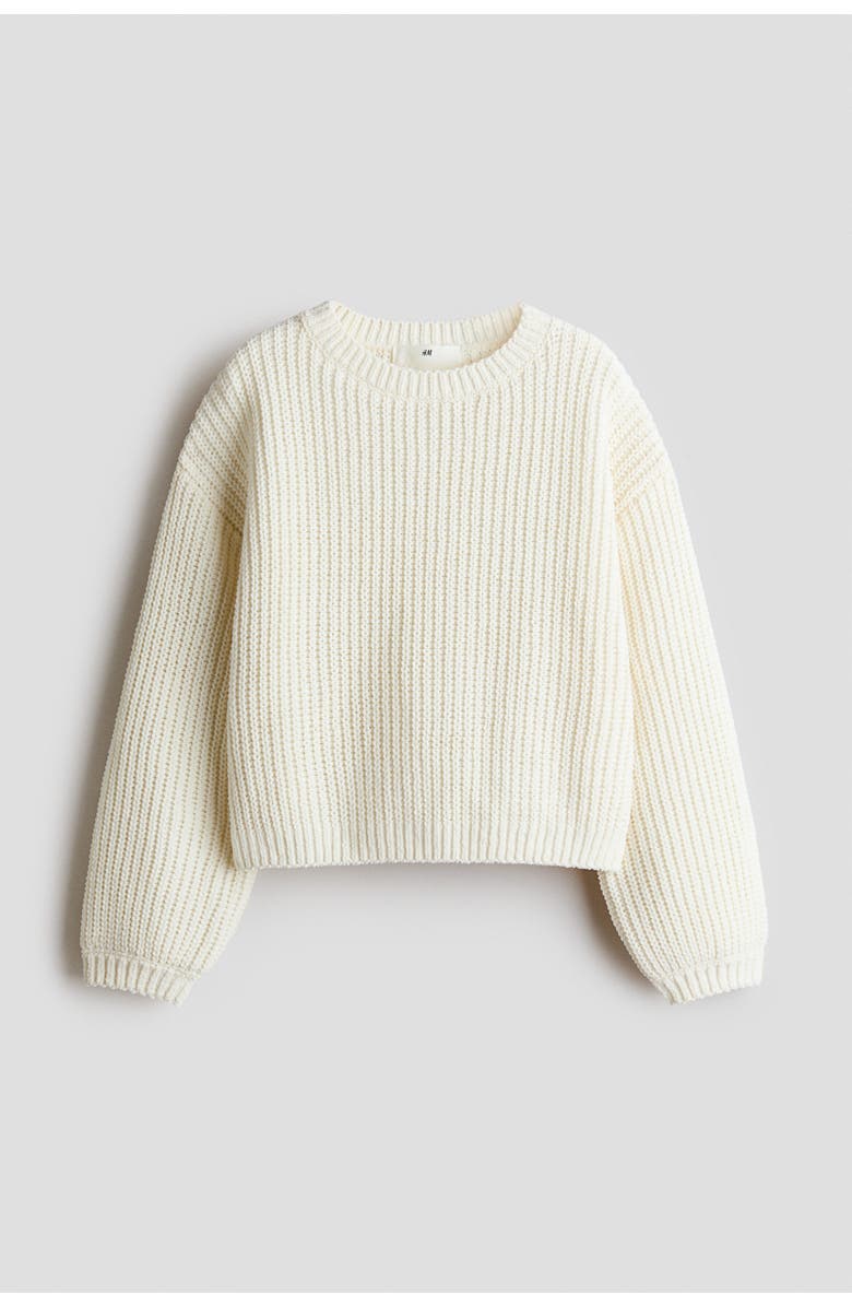 H&M Chenille-knit sweater, Main, color, Cream