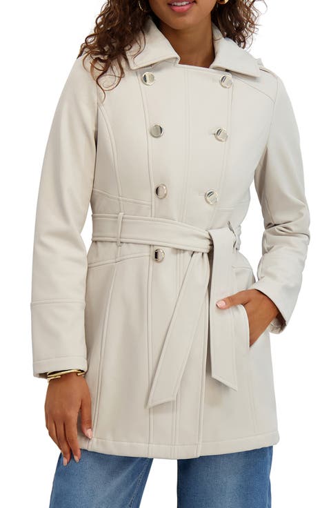 Hooded Double Breasted Soft Shell Jacket