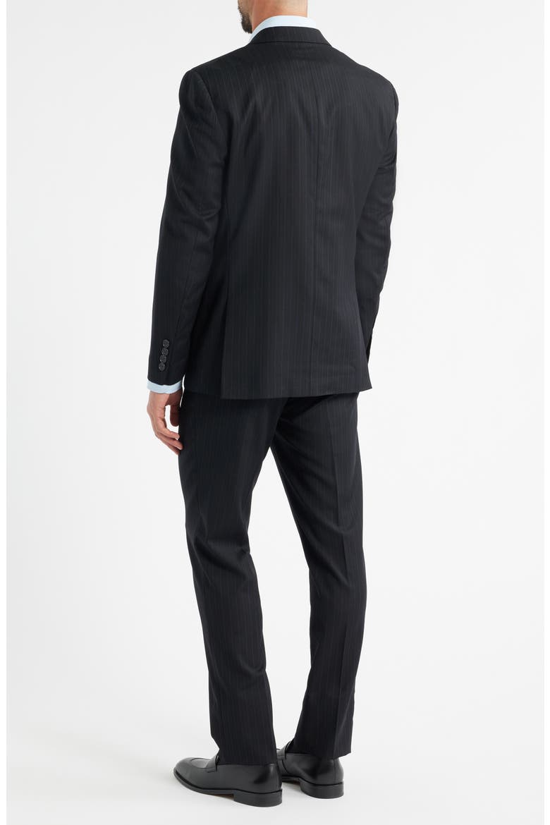 Modern Fit Black Pinstripe Wool Suit, Alternate, color, BLACK