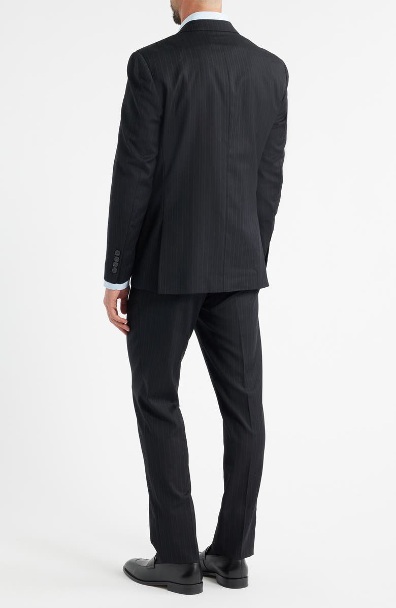 DANIEL HECHTER Modern Fit Black Pinstripe Wool Suit, Alternate, color, Black