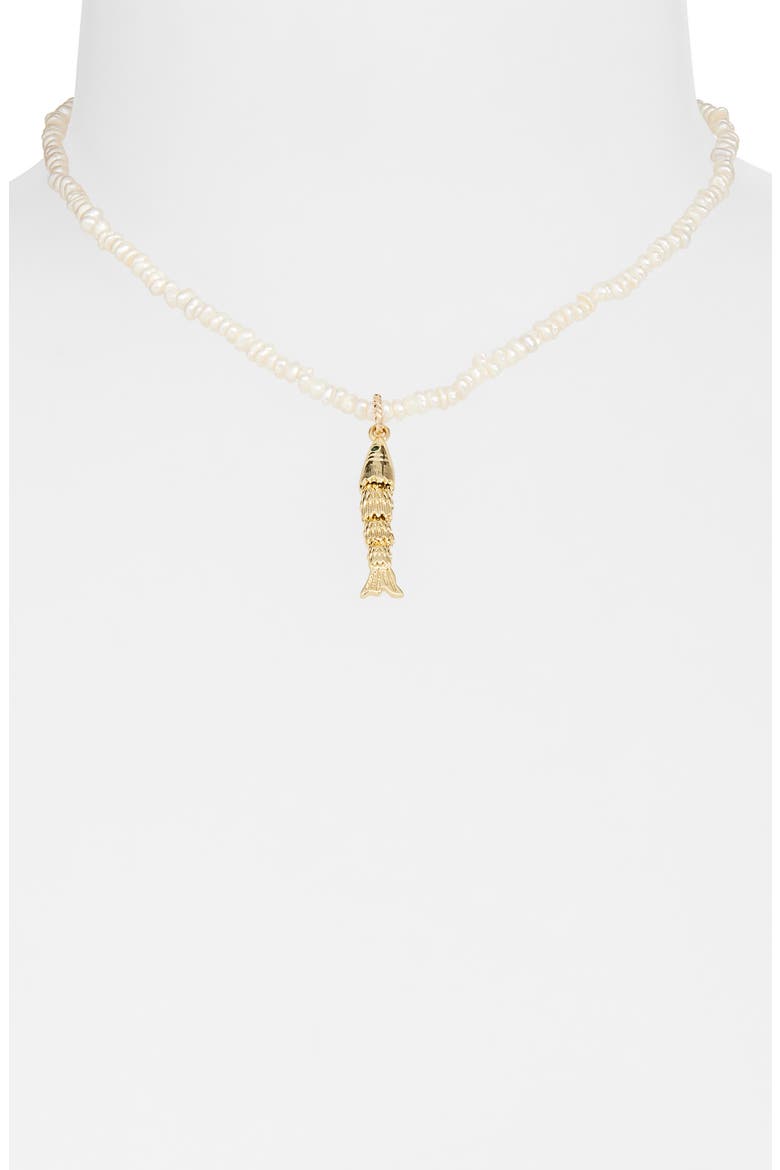Paros Freshwater Pearl Pendant Necklace, Alternate, color, GOLD
