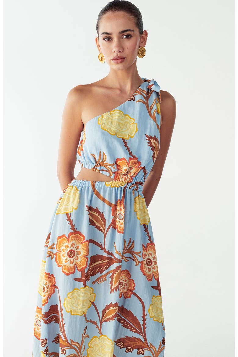 Amile Midi Dress, Alternate, color, Coastal Floral