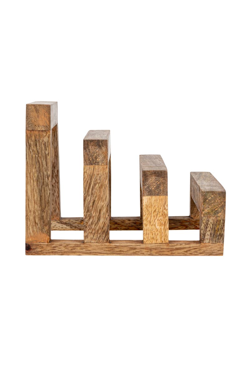 6-Inches Mango Wood Cutting Board Stand with 3 Sections for Kitchen, Natural, Alternate, color, Natural