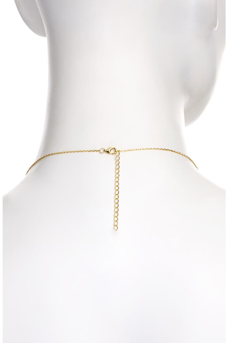 Cubic Zirconia Bow Initial Pendant Necklace, Alternate, color, K GOLD