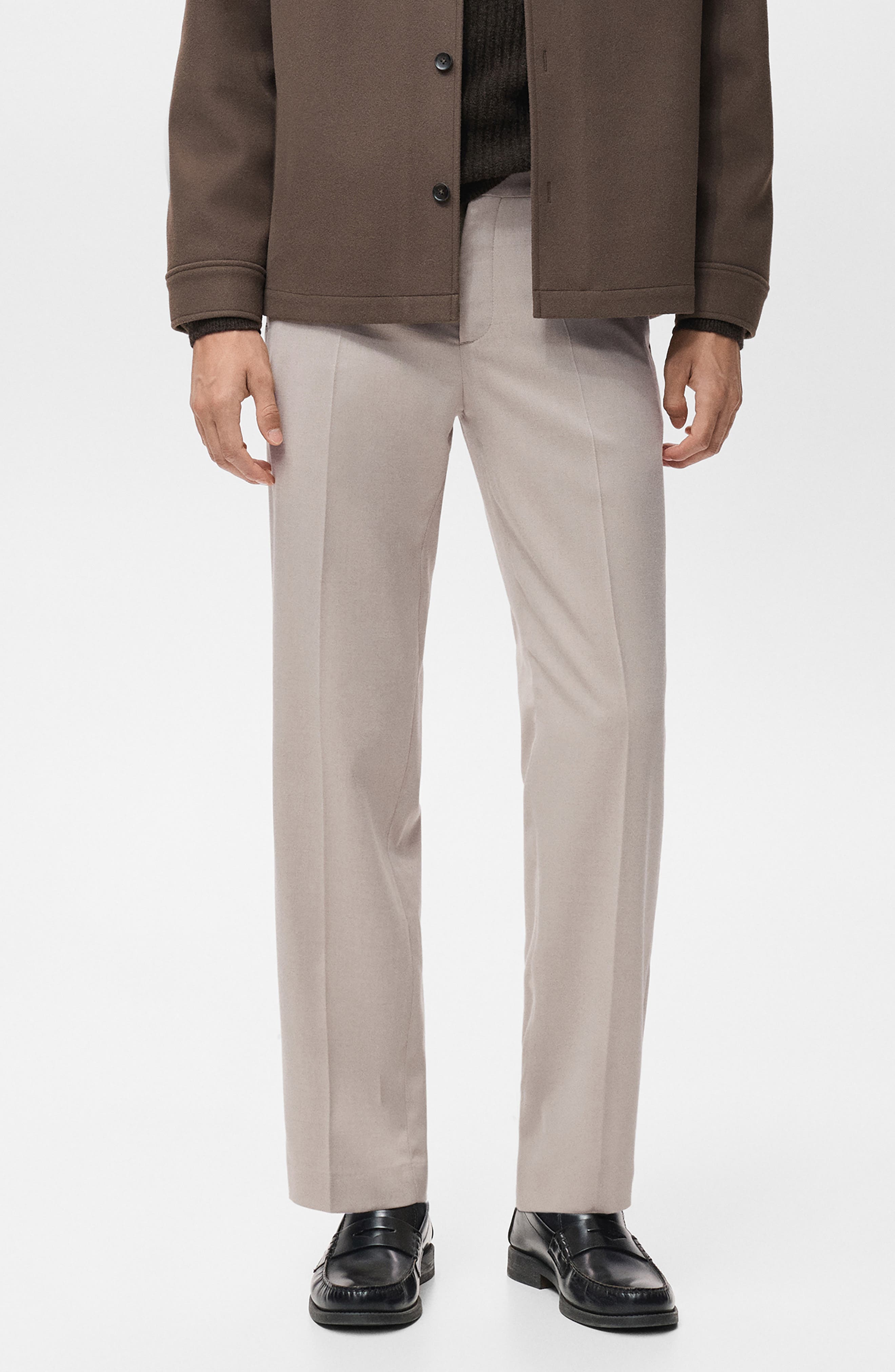 Regular Fit Pleated Pants
