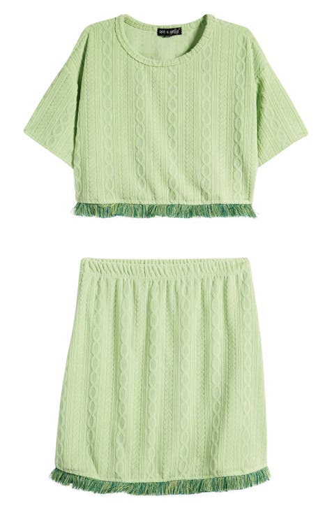 Kids' Fringe Cover-Up Top & Skirt Set (Big Kid)