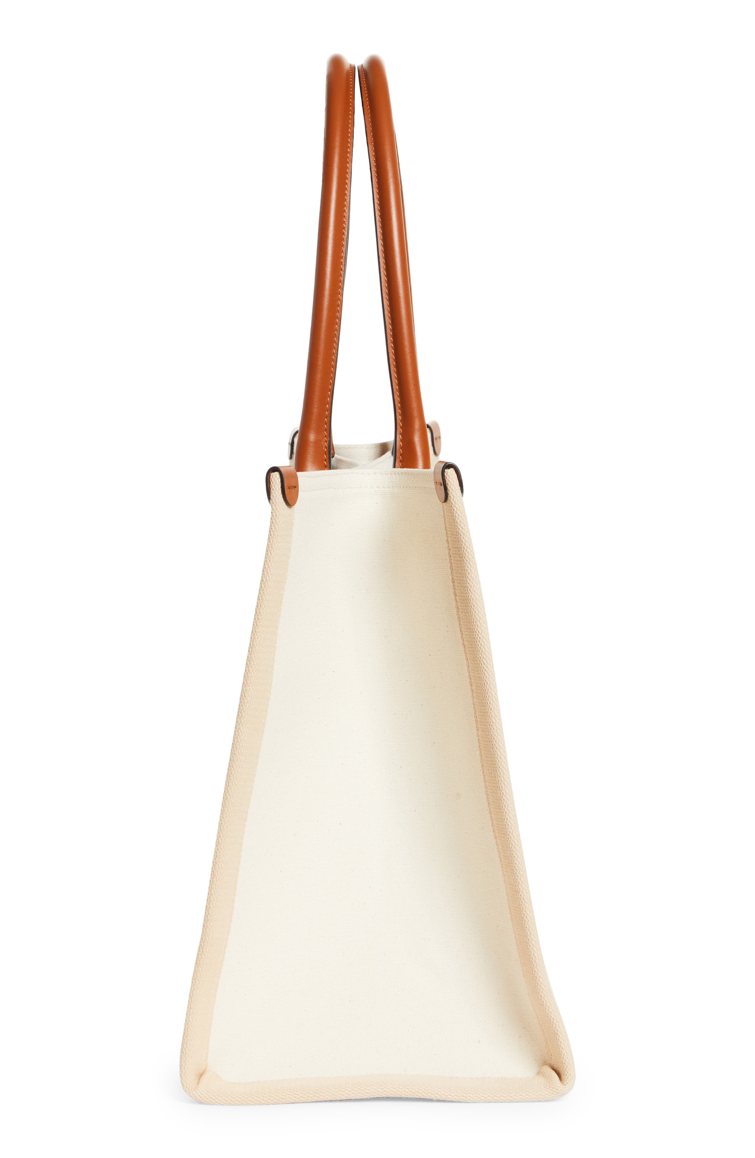 Christian Louboutin Large Nastroloubi Canvas Tote, Alternate, color, Natural/ Cuoio/ Black/ Natural