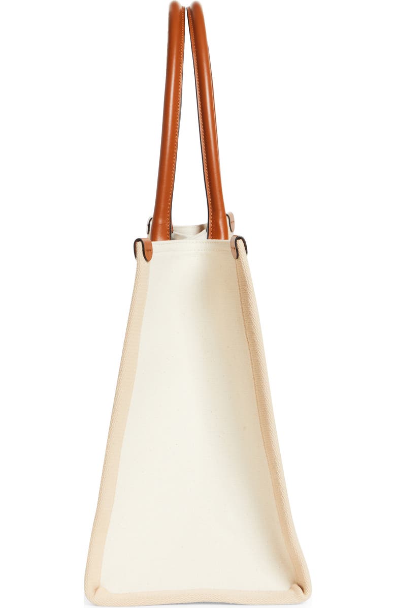 Christian Louboutin Large Nastroloubi Canvas Tote, Alternate, color, Natural/ Cuoio/ Black/ Natural