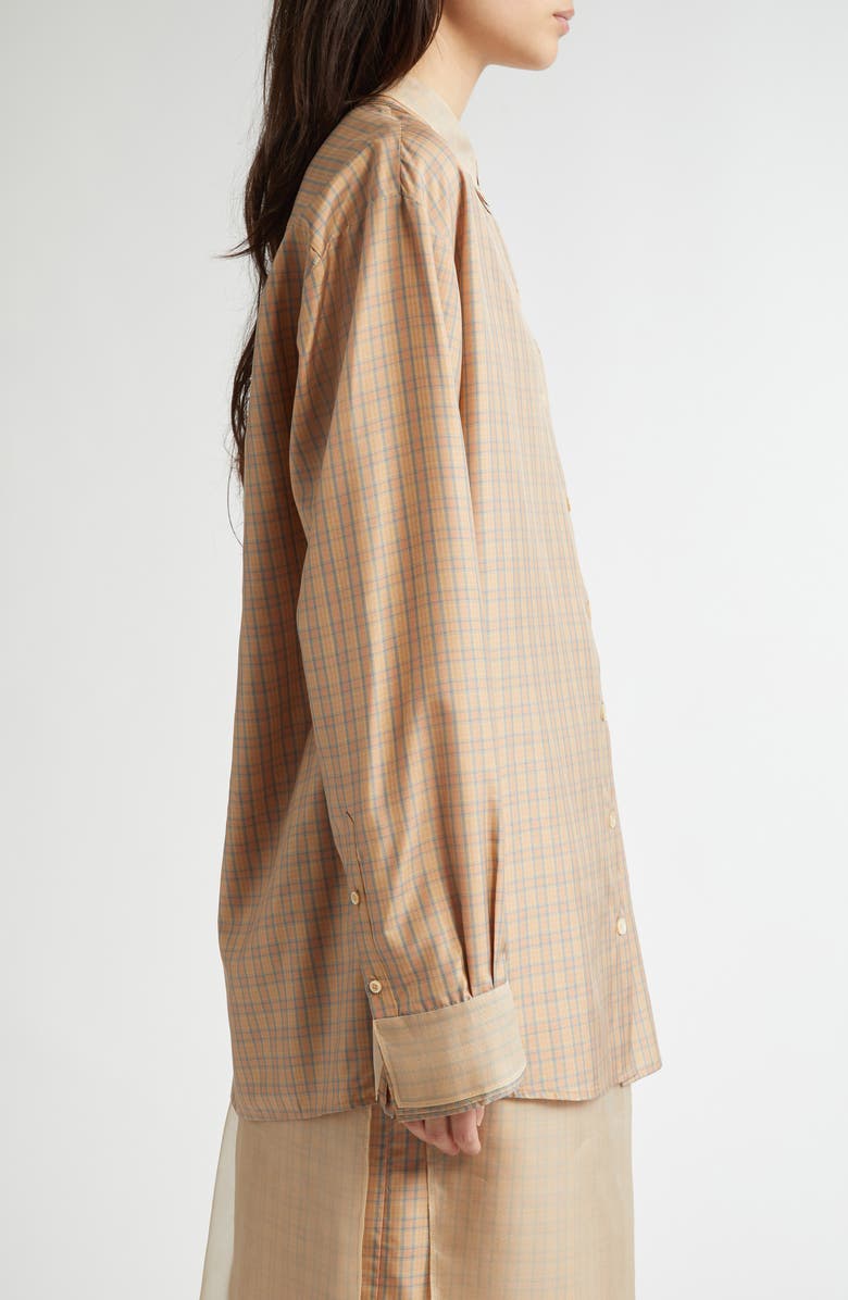 EENK Organza Trim Silk Shirt, Alternate, color,