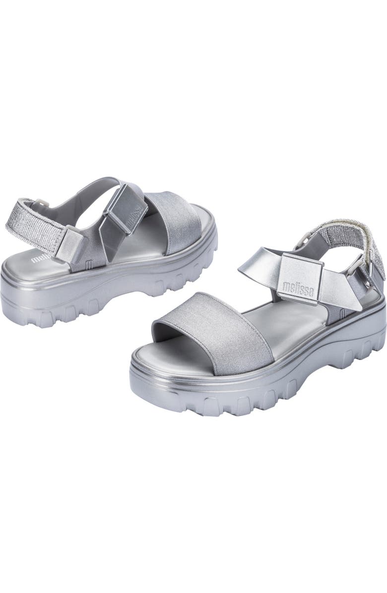 Melissa Kick Off Platform Sandal, Alternate, color, Silver