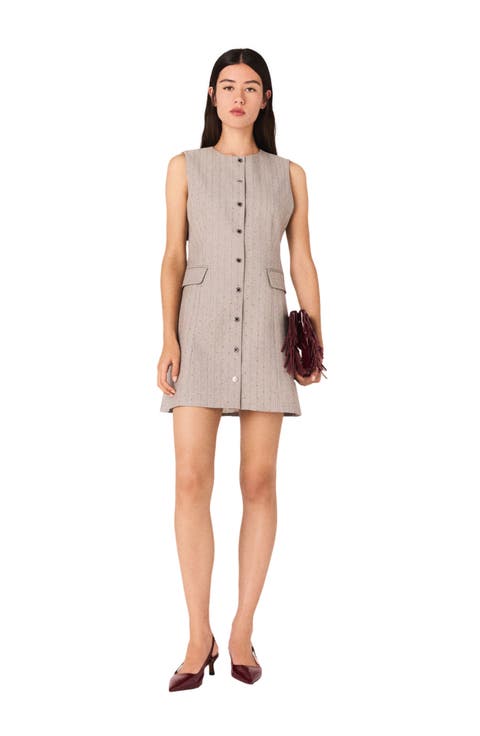 Mini rhinestone tailored dress