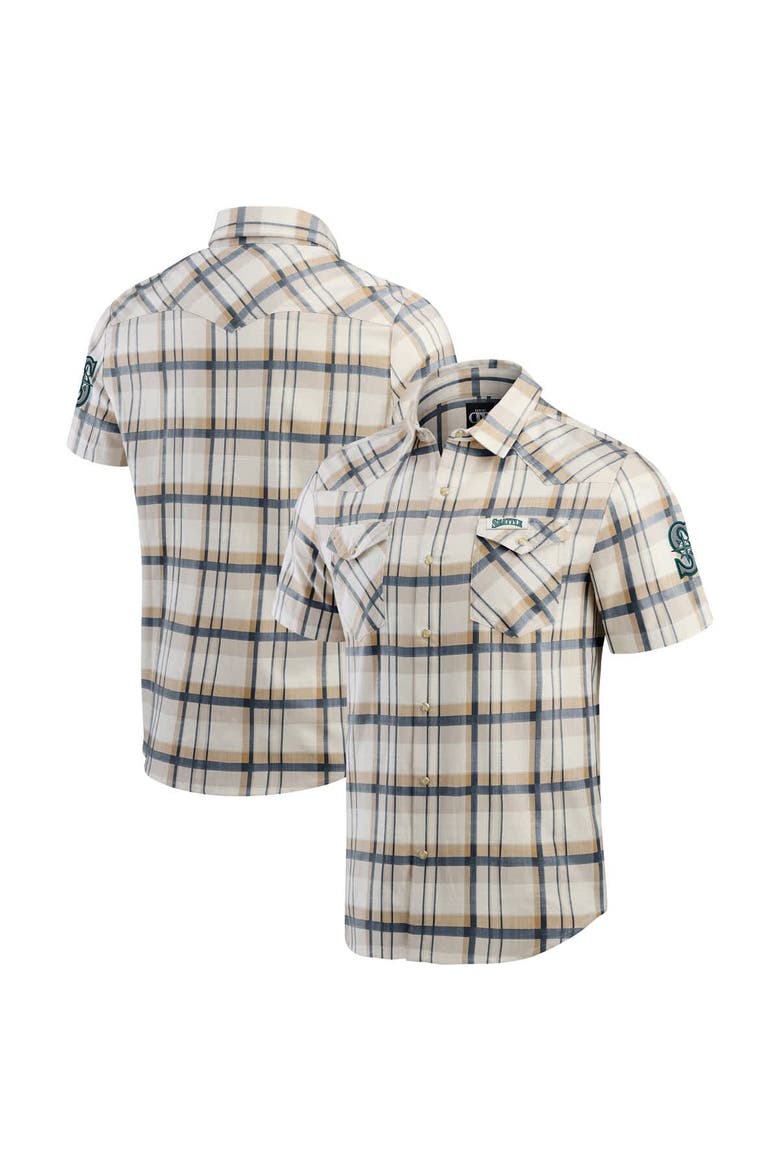 Men's Darius Rucker Collection by Fanatics Navy Seattle Mariners Plaid Full-Snap Shirt, Alternate, color, Navy