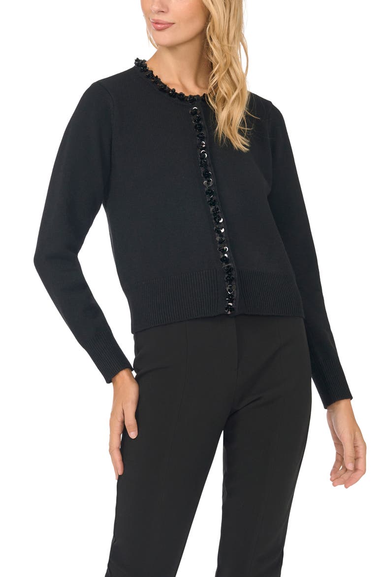 Paillette Cardigan, Main, color, RICH BLACK