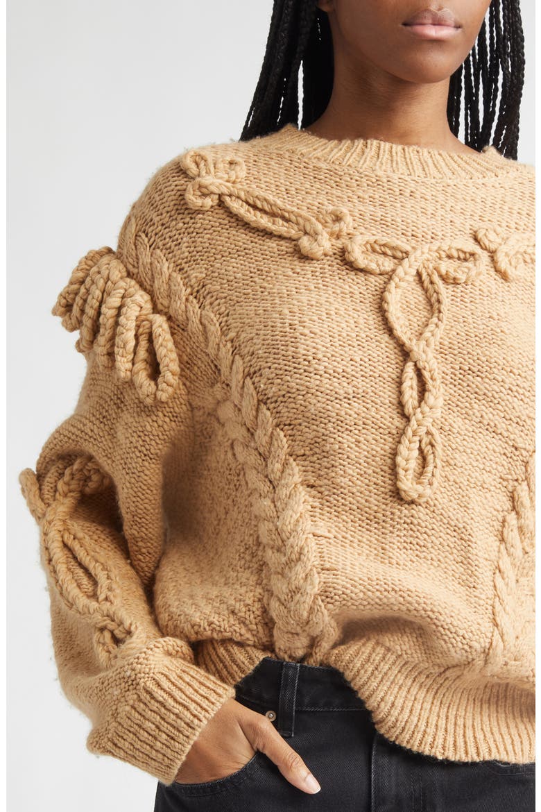 Katria Oversized Wool Blend Sweater, Alternate, color, CAMEL