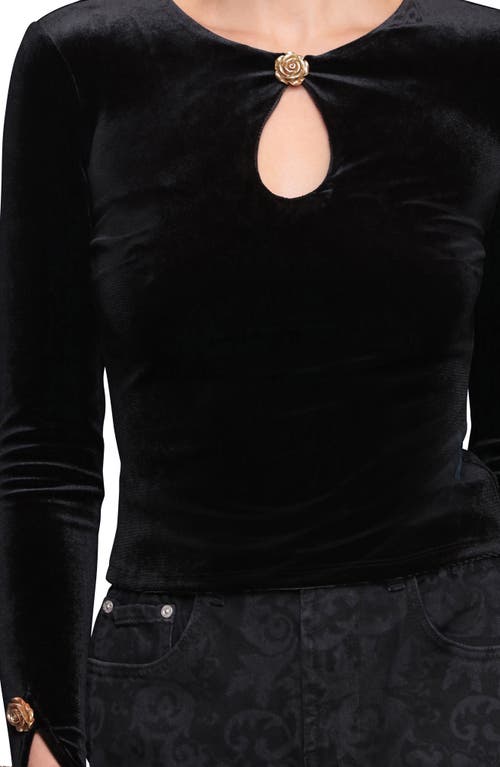 Avec Les Filles Long Sleeve Boatneck Shirt In Black