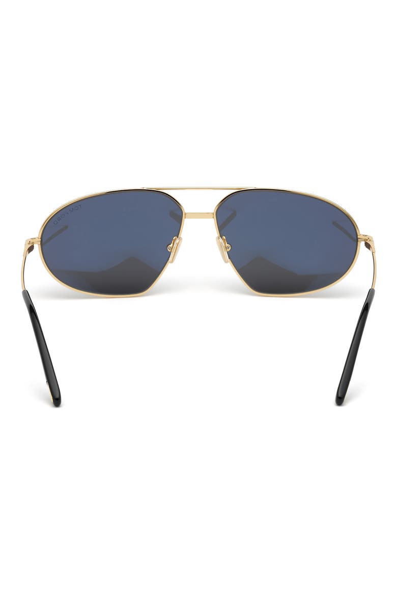 Bradford 63mm Oversize Pilot Sunglasses, Alternate, color, SHINY DEEP GOLD / SMOKE