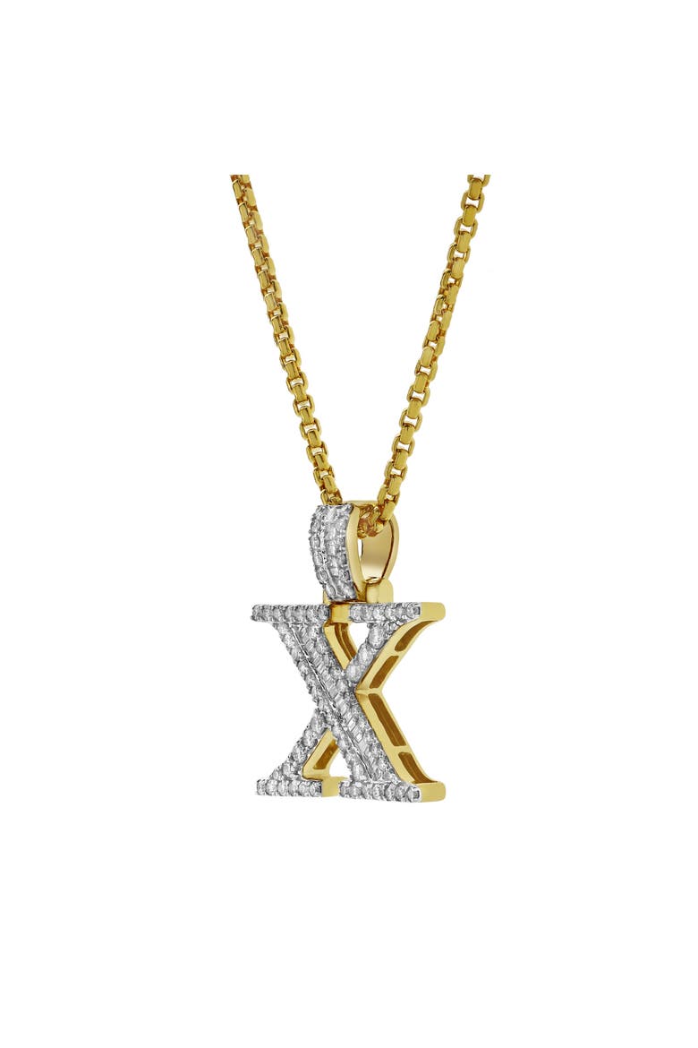 X Initial Diamond Pendant 10K Yellow Gold - 0.97 Carats, Alternate, color, 10K Yellow Gold