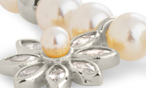 Sterling Forever Esti Cubic Zirconia & Cultured Pearl Bracelet