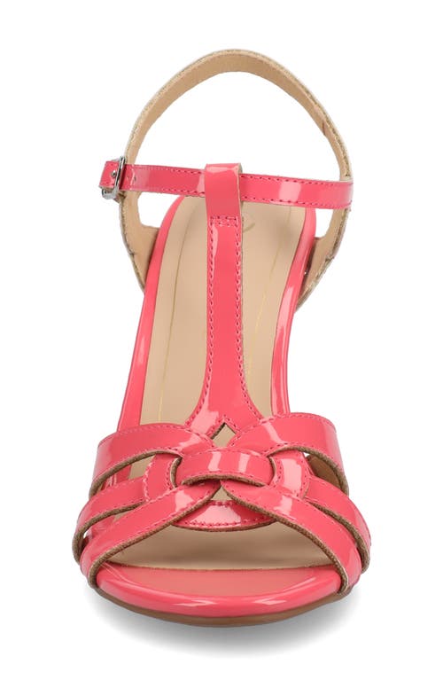 Journee Collection Valry Strappy Sandal In Patent/coral