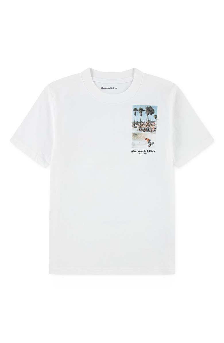abercrombie kids Kids' Skate Park Boxy Graphic T-Shirt, Main, color, Bright White