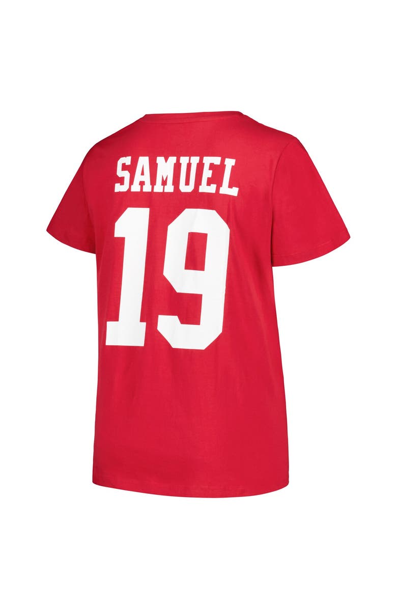 FANATICS Women's Fanatics Branded Deebo Samuel Scarlet San Francisco 49ers Plus Size Player Name & Number V-Neck T-Shirt, Alternate, color, 
