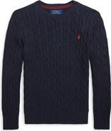 Polo Ralph Lauren Kids' Cabled Cotton Crewneck Sweater