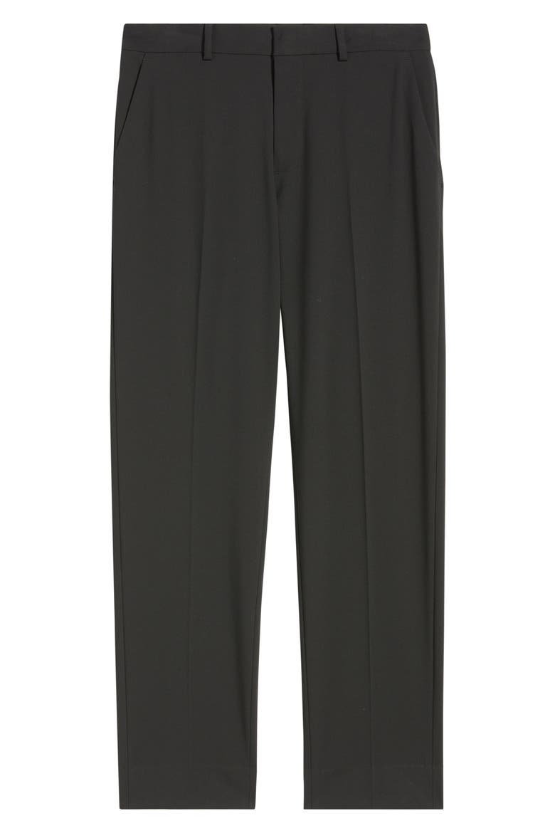 Slim Fit Solid Flat Front Stretch Suit Pants, Alternate, color, BLACK