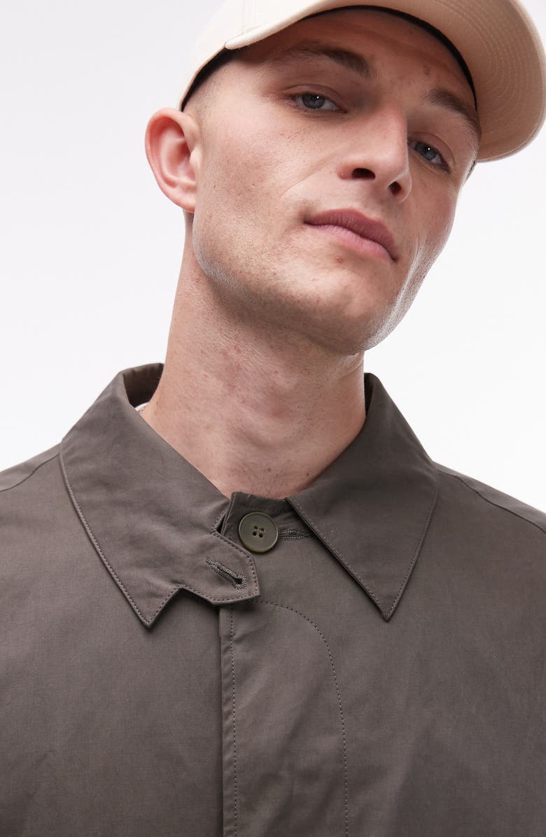 Topman Oversize Trench Coat with Removable Quilted Vest, Alternate, color,