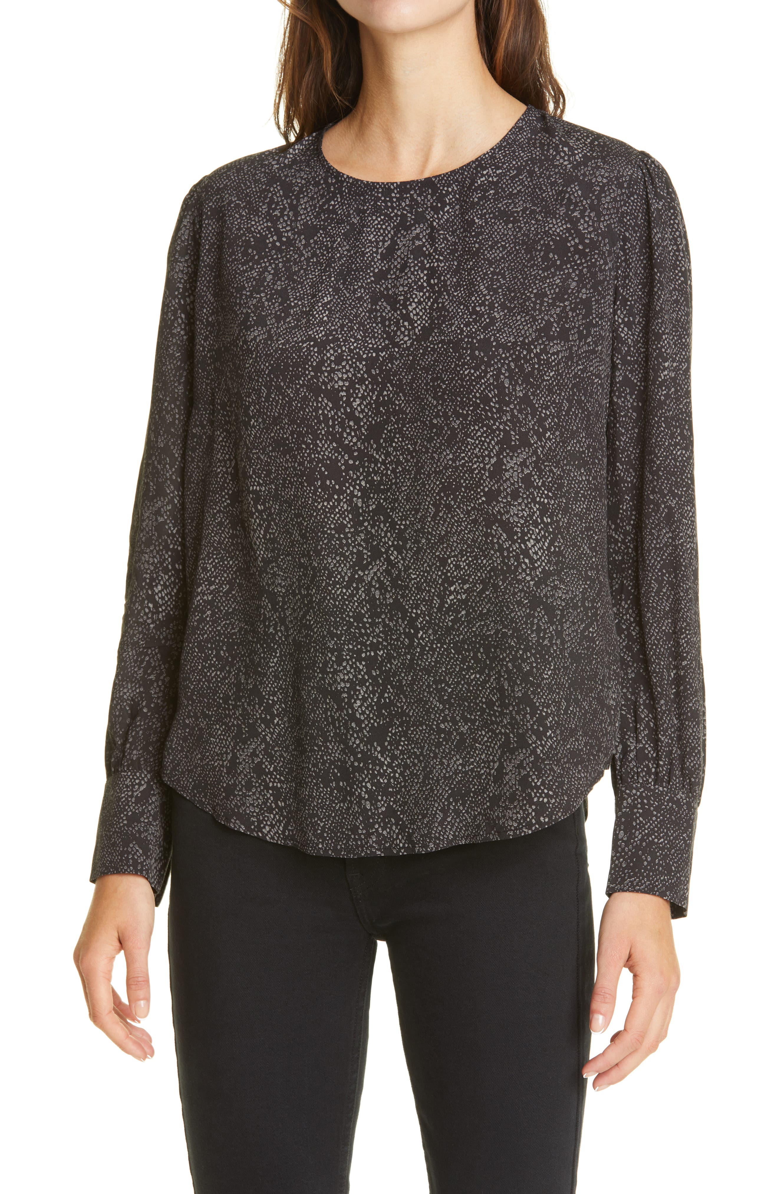 Baby Pythem Rails Roslyn Snake Print Long Sleeve Blouse (Women) | Nordstromrack