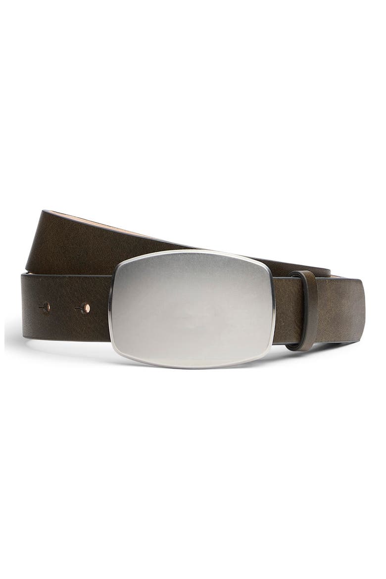Wyatt Leather Belt, Main, color, OLIVE