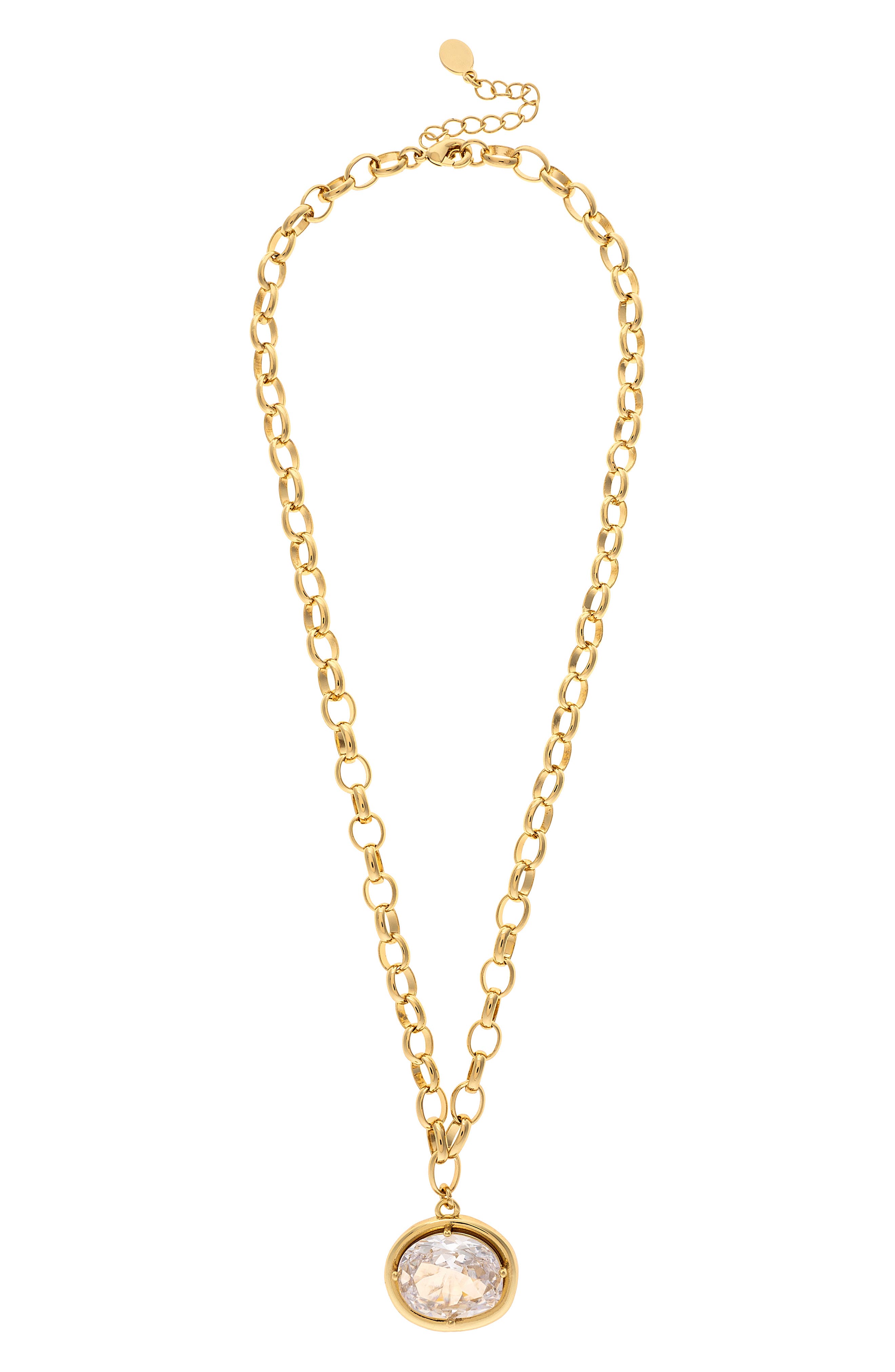 Oval Cubic Zirconia Pendant Necklace