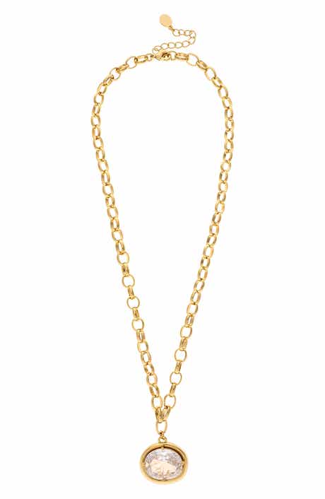 Oval Cubic Zirconia Pendant Necklace