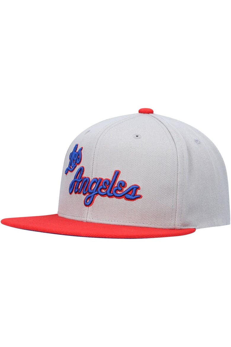 Men's Mitchell & Ness Gray Los Angeles Lakers Hardwood Classics 35th Anniversary Snapback Hat, Alternate, color, Gray
