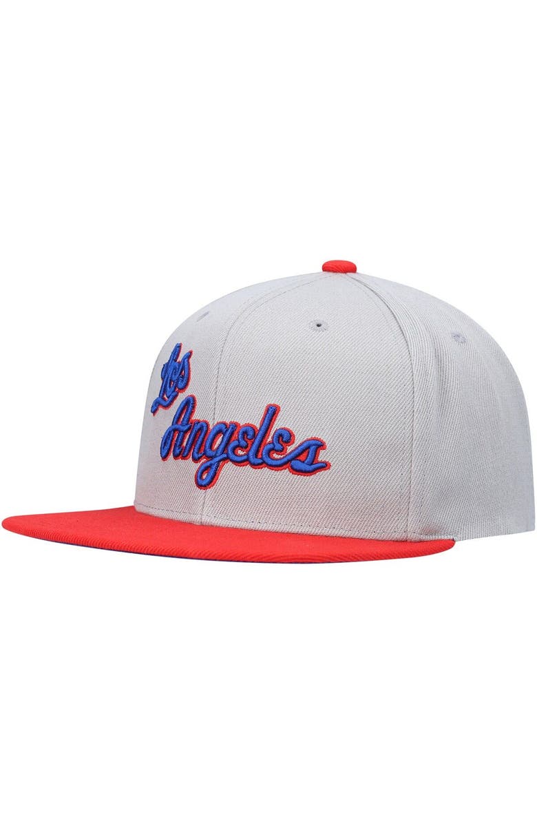Mitchell & Ness Men's Mitchell & Ness Gray Los Angeles Lakers Hardwood Classics 35th Anniversary Snapback Hat, Alternate, color, 